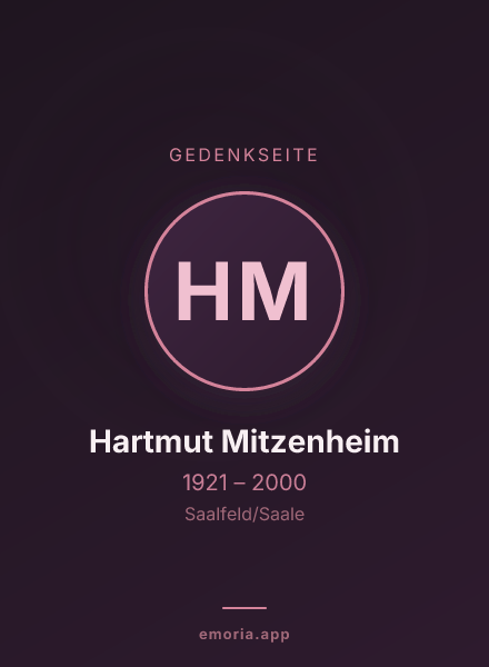 Gedenkportrait von Hartmut Mitzenheim