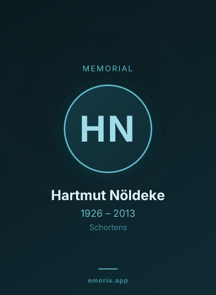 Memorial portrait of Hartmut Nöldeke