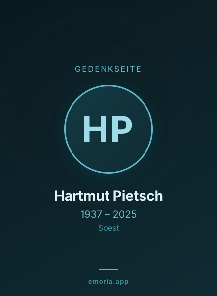 Gedenkportrait von Hartmut Pietsch