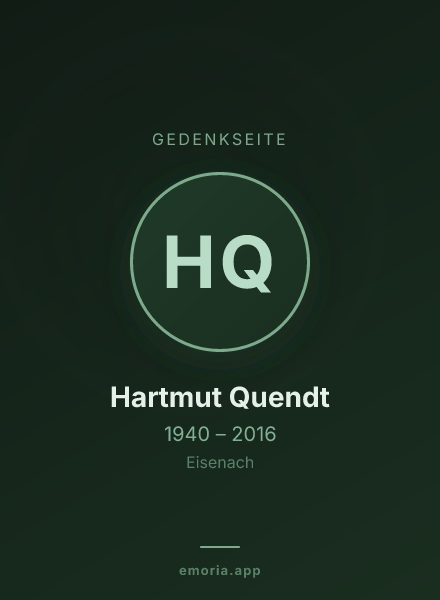 Gedenkportrait von Hartmut Quendt