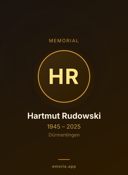 Memorial portrait of Hartmut Rudowski