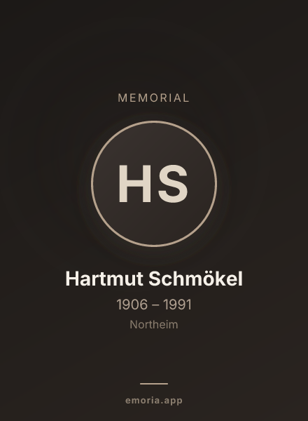 Memorial portrait of Hartmut Schmökel