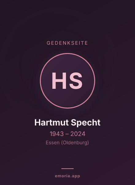 Gedenkportrait von Hartmut Specht