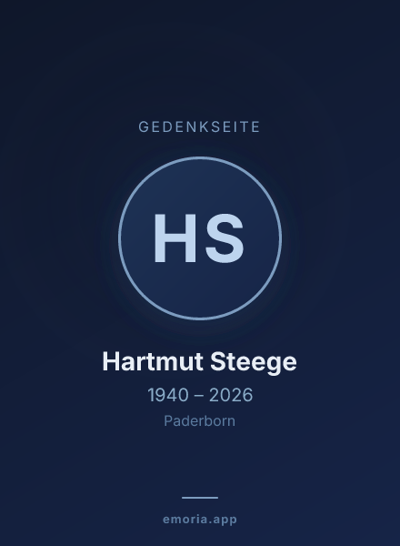 Gedenkportrait von Hartmut Steege