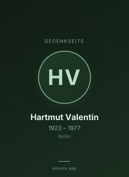 Gedenkportrait von Hartmut Valentin