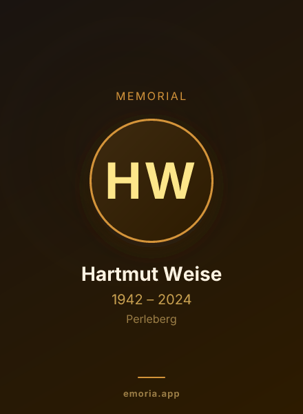 Memorial portrait of Hartmut Weise