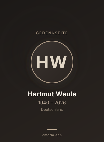 Gedenkportrait von Hartmut Weule