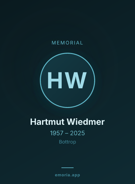 Memorial portrait of Hartmut Wiedmer