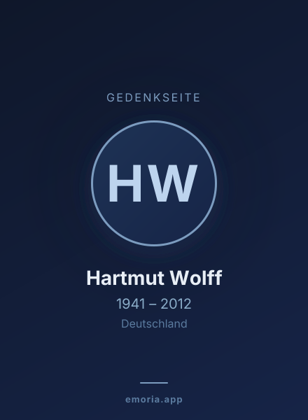 Gedenkportrait von Hartmut Wolff