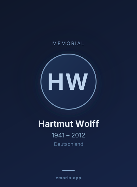 Memorial portrait of Hartmut Wolff