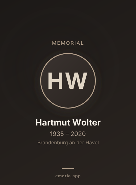 Memorial portrait of Hartmut Wolter