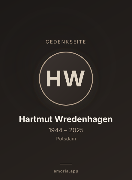 Gedenkportrait von Hartmut Wredenhagen