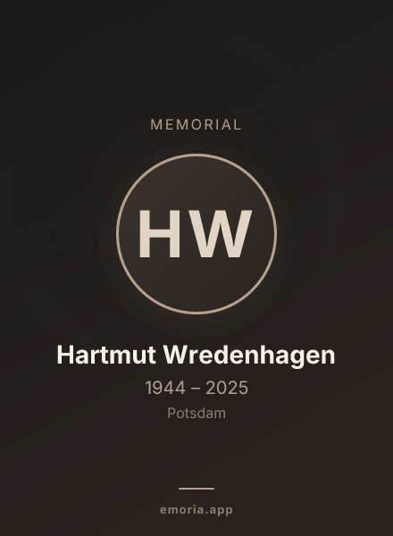 Memorial portrait of Hartmut Wredenhagen