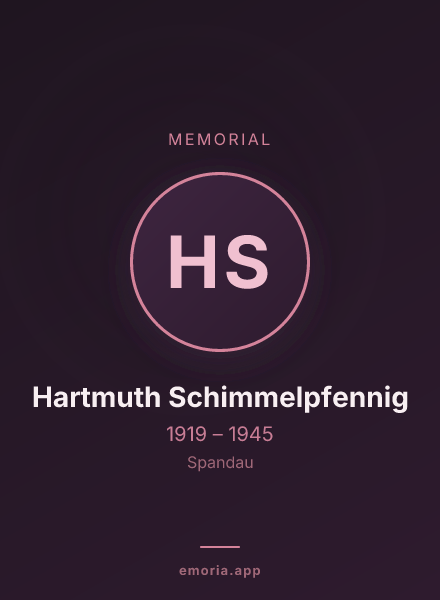 Memorial portrait of Hartmuth Schimmelpfennig