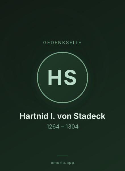 Gedenkportrait von Hartnid I. von Stadeck