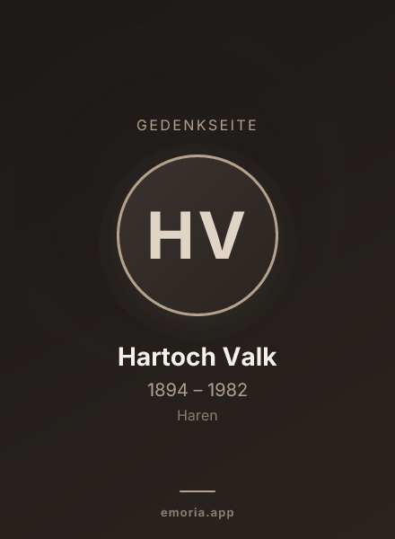 Gedenkportrait von Hartoch Valk