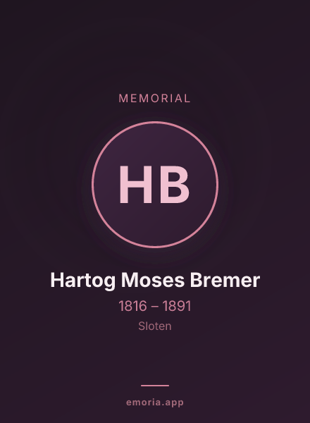 Memorial portrait of Hartog Moses Bremer