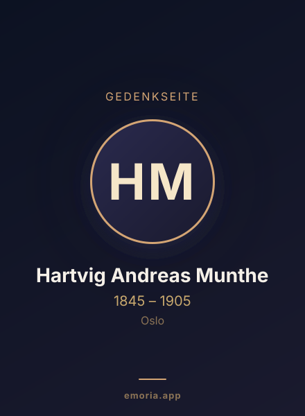 Gedenkportrait von Hartvig Andreas Munthe