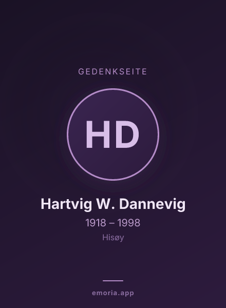 Gedenkportrait von Hartvig W. Dannevig