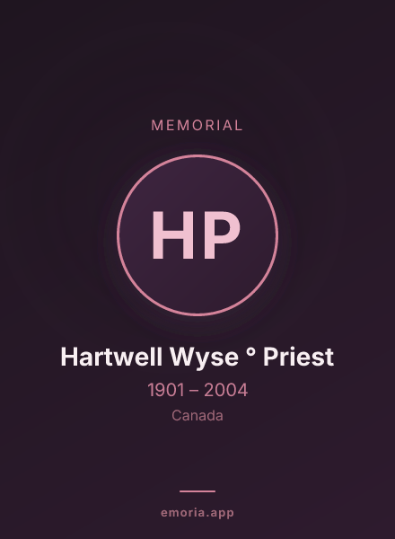 Memorial portrait of Hartwell Wyse ° Priest