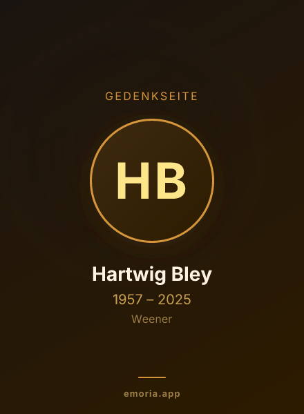 Gedenkportrait von Hartwig Bley