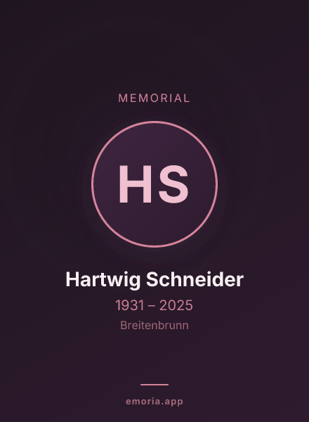 Memorial portrait of Hartwig Schneider