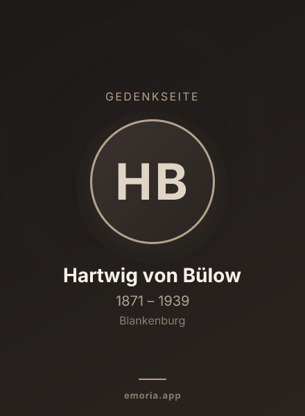Gedenkportrait von Hartwig von Bülow