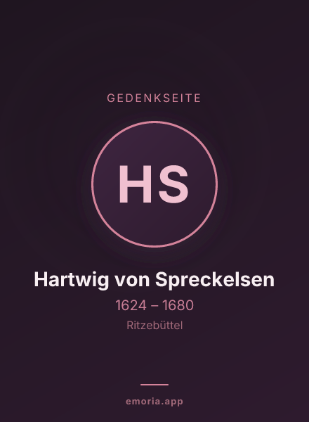 Gedenkportrait von Hartwig von Spreckelsen