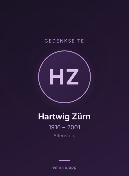 Gedenkportrait von Hartwig Zürn
