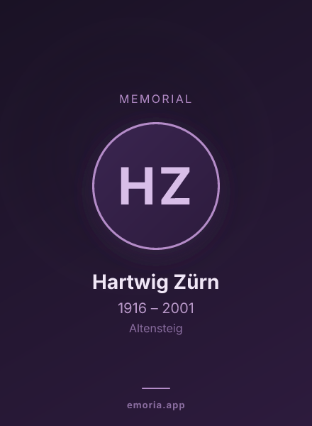 Memorial portrait of Hartwig Zürn