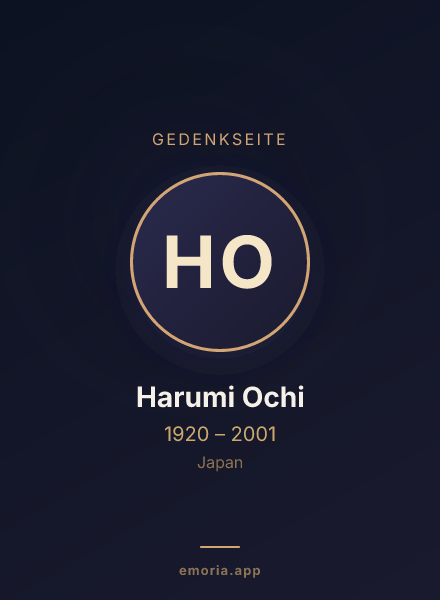 Gedenkportrait von Harumi Ochi