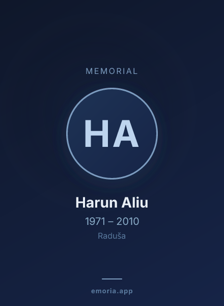 Memorial portrait of Harun Aliu