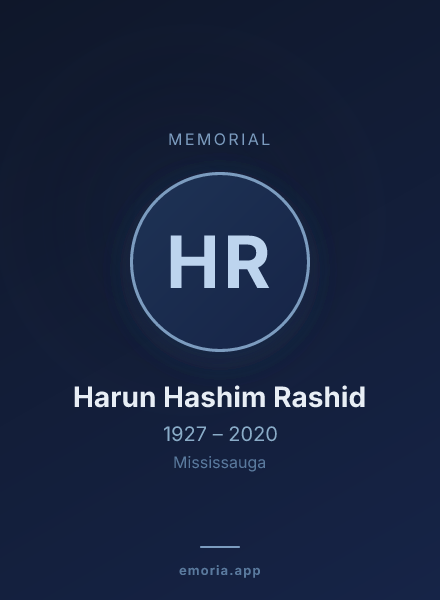 Memorial portrait of Harun Hashim Rashid