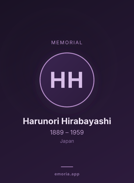Memorial portrait of Harunori Hirabayashi
