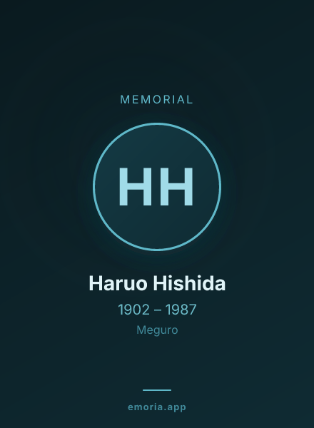 Memorial portrait of Haruo Hishida