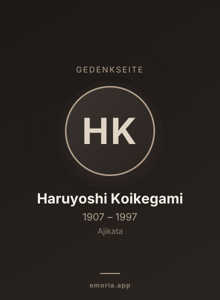 Gedenkportrait von Haruyoshi Koikegami
