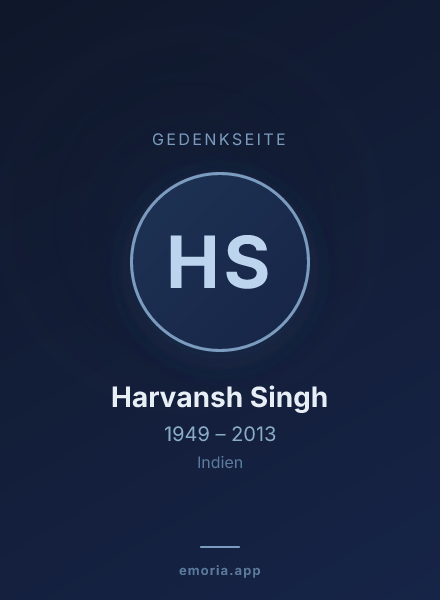Gedenkportrait von Harvansh Singh