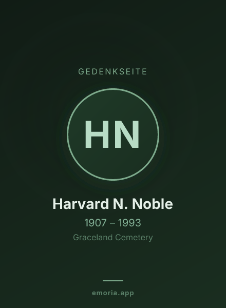 Gedenkportrait von Harvard N. Noble