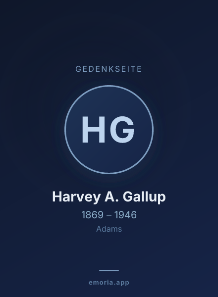 Gedenkportrait von Harvey A. Gallup