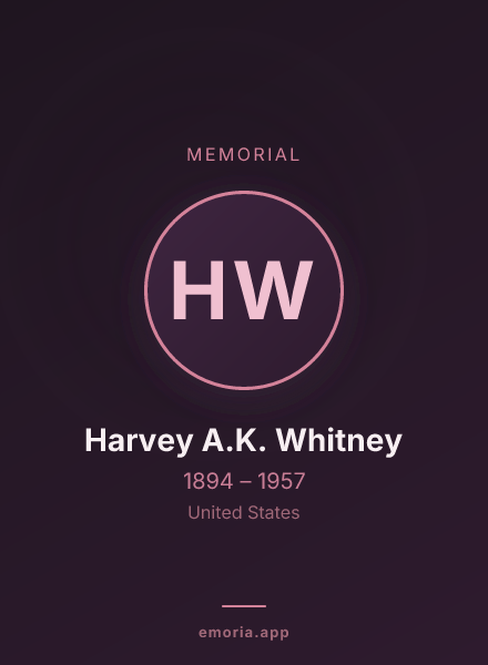 Memorial portrait of Harvey A.K. Whitney