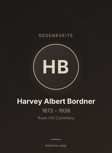 Gedenkportrait von Harvey Albert Bordner