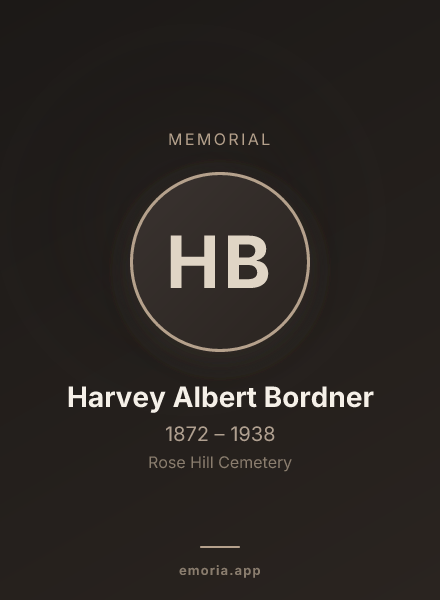 Memorial portrait of Harvey Albert Bordner
