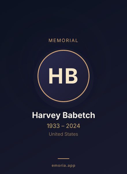 Memorial portrait of Harvey Babetch