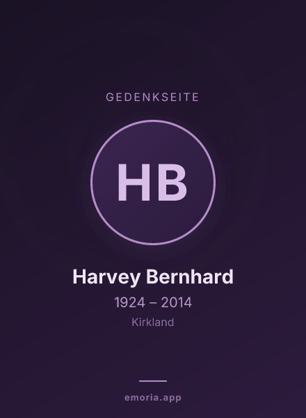 Gedenkportrait von Harvey Bernhard