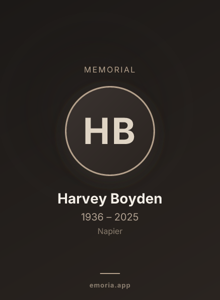 Memorial portrait of Harvey Boyden