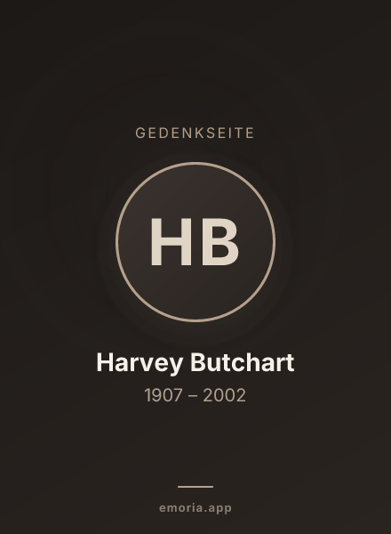 Gedenkportrait von Harvey Butchart