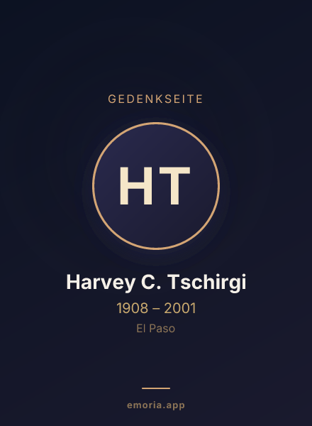 Gedenkportrait von Harvey C. Tschirgi