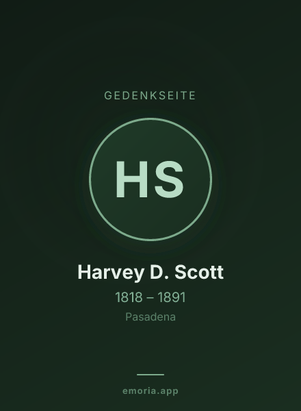 Gedenkportrait von Harvey D. Scott