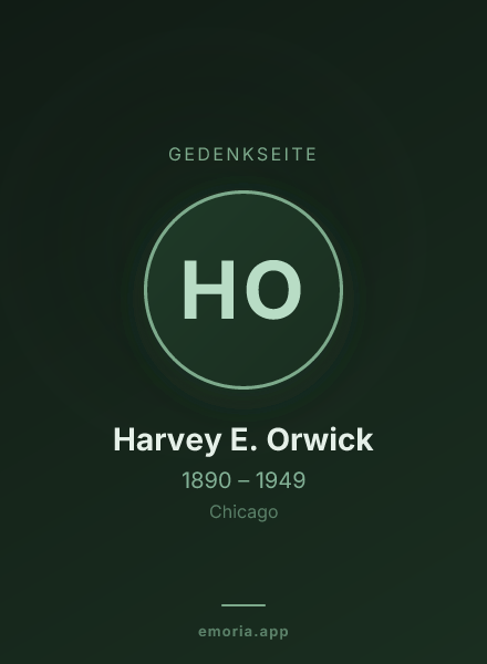 Gedenkportrait von Harvey E. Orwick
