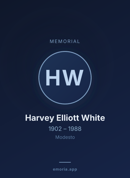 Memorial portrait of Harvey Elliott White